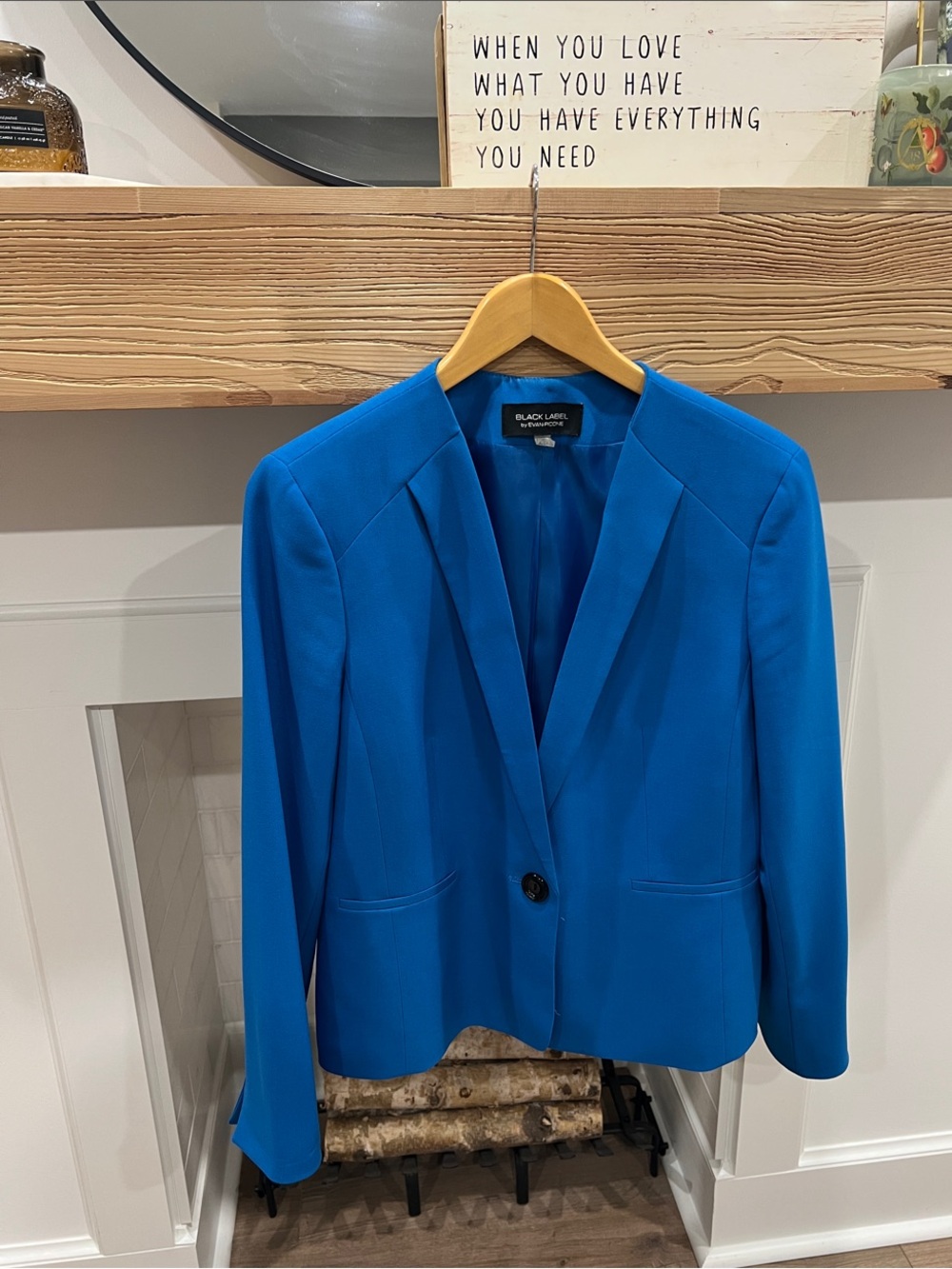 Evan Picone Vibrant Blue Single-Button Blazer